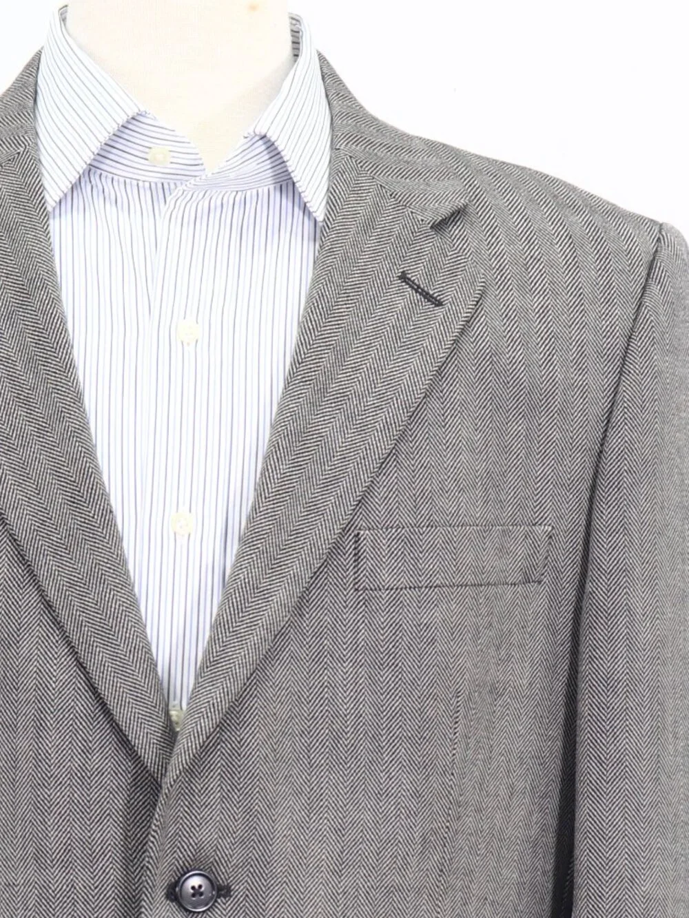 Joseph & Feiss 40R Gray Blazer Sport Coat Jacket 2-Button Herringbone W880
